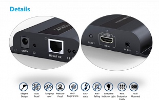 Удлинитель HDMI по витой паре CAT6 поверх протокола IP до 120 м с ИК Lenkeng LKV383
